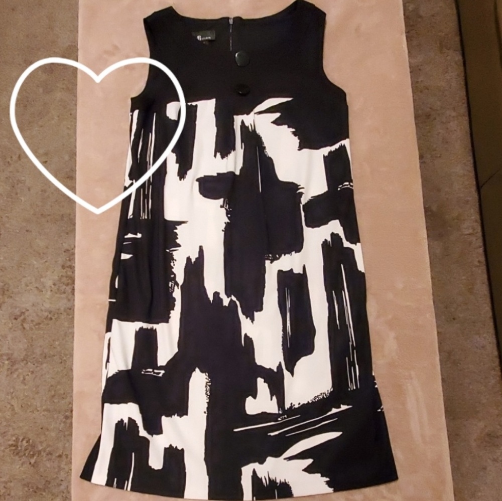 💌AB Studio /Casual dresss/black and white/EUC sz6